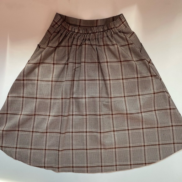 SIMONS | Medium | Tweed A-Line knee length brown skirt | Korean - Picture 3 of 7